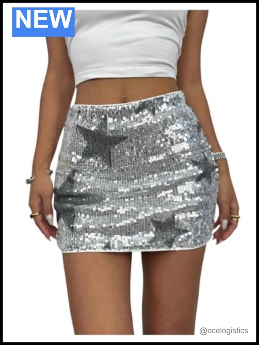 Sequin Sparkly Y2K Bodycon Mini Skirt Party Club Night Out